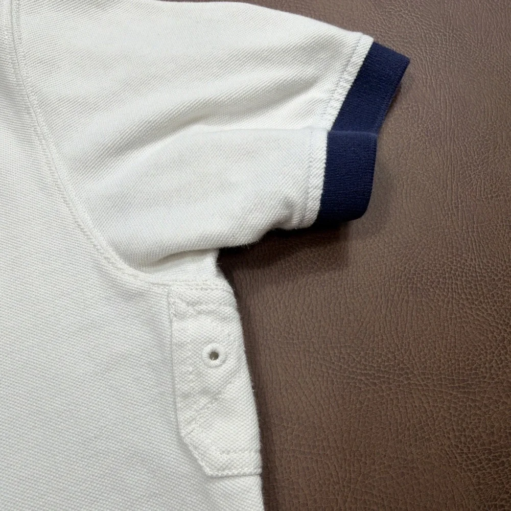 Vintage 90s Polo Ralph Lauren RUGBY Shirt Men's Large BIG PONY Embroidered White